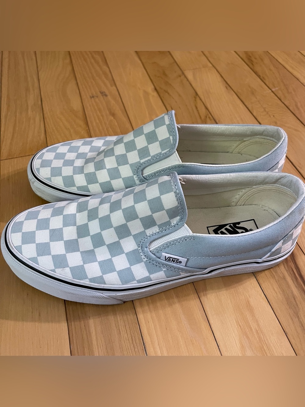 Vans Checkerboard Slip-On Shoes Blue Mens 7.5 Womens 9